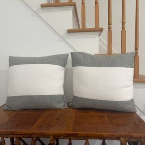 2 restoration hardware Gray and White Throw Pillows